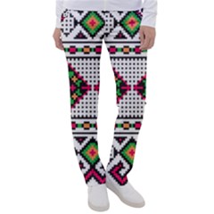 Ukrainian Folk Seamless Pattern Ethnic Ornament Border Element Traditional Women s Casual Pants by Grandong