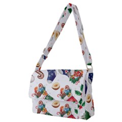 Christmas Socks Gloves Candy Cane Stocking Seamless Full Print Messenger Bag (m)