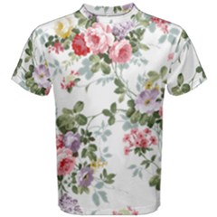 Floral Elements Peony Chinese Rose Men s Cotton T-shirt