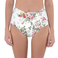 Floral Elements Peony Chinese Rose Reversible High-waist Bikini Bottoms