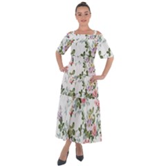 Floral Elements Peony Chinese Rose Shoulder Straps Boho Maxi Dress  by Grandong