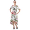 Floral Elements Peony Chinese Rose Front Wrap High Low Dress View1