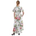 Floral Elements Peony Chinese Rose Front Wrap High Low Dress View2