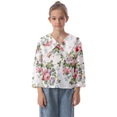 Floral Elements Peony Chinese Rose Kids  Sailor Shirt