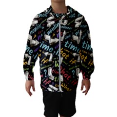 Time Nonlinear Curved Linear Kids  Hooded Windbreaker