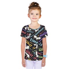 Time Nonlinear Curved Linear Kids  One Piece T-shirt