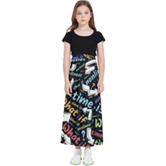 Time Nonlinear Curved Linear Kids  Flared Maxi Skirt by Paksenen