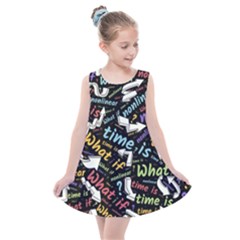 Time Nonlinear Curved Linear Kids  Summer Dress by Paksenen