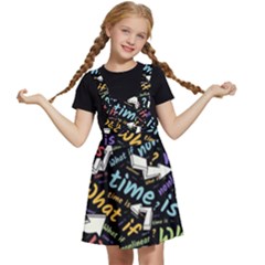 Time Nonlinear Curved Linear Kids  Apron Dress