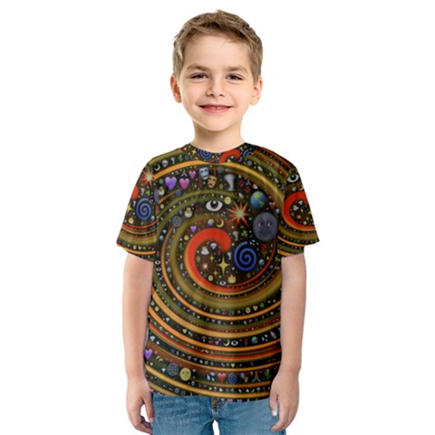 Swirl Vortex Emoji Cyclone Motion Art Kids  Sport Mesh T-shirt by Paksenen