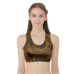 Swirl Vortex Emoji Cyclone Motion Art Sports Bra With Border by Paksenen