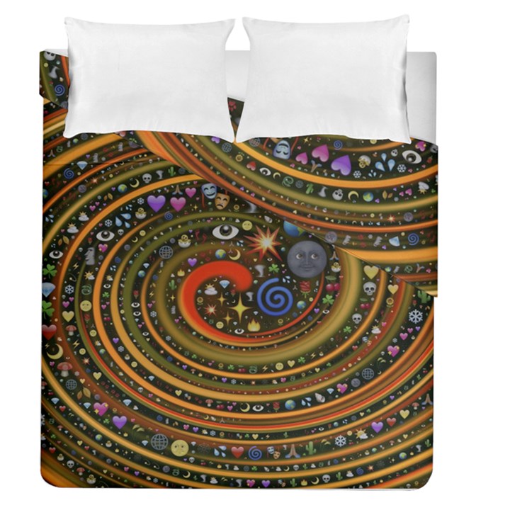 Swirl Vortex Emoji Cyclone Motion Art Duvet Cover Double Side (Queen Size)