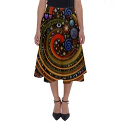 Swirl Vortex Emoji Cyclone Motion Art Perfect Length Midi Skirt by Paksenen