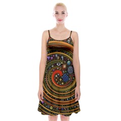 Swirl Vortex Emoji Cyclone Motion Art Spaghetti Strap Velvet Dress