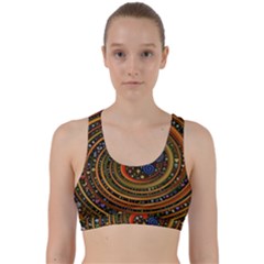 Swirl Vortex Emoji Cyclone Motion Art Back Weave Sports Bra