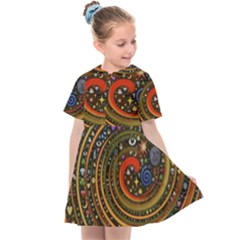 Swirl Vortex Emoji Cyclone Motion Art Kids  Sailor Dress