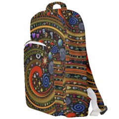 Swirl Vortex Emoji Cyclone Motion Art Double Compartment Backpack by Paksenen