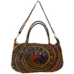 Swirl Vortex Emoji Cyclone Motion Art Removable Strap Handbag by Paksenen