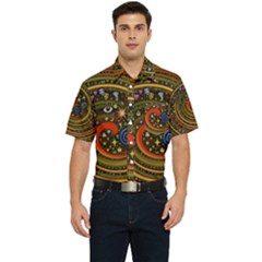 Swirl Vortex Emoji Cyclone Motion Art Men s Short Sleeve Pocket Shirt  by Paksenen