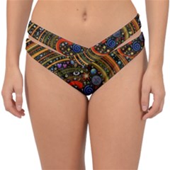 Swirl Vortex Emoji Cyclone Motion Art Double Strap Halter Bikini Bottoms