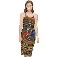 Swirl Vortex Emoji Cyclone Motion Art Bodycon Cross Back Summer Dress