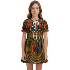 Swirl Vortex Emoji Cyclone Motion Art Kids  Sweet Collar Dress