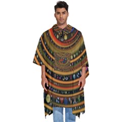 Swirl Vortex Emoji Cyclone Motion Art Men s Hooded Rain Ponchos