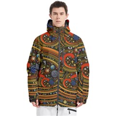 Swirl Vortex Emoji Cyclone Motion Art Men s Multi Pockets Zip Ski And Snowboard Waterproof Breathable Jacket