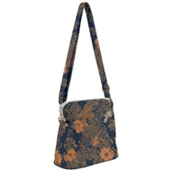 Seamless Pattern Patterns Leaves Vintage Zipper Messenger Bag