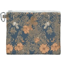 Seamless Pattern Patterns Leaves Vintage Canvas Cosmetic Bag (xxxl)