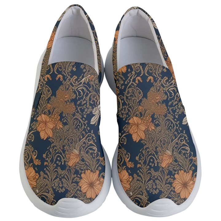 Seamless Pattern Patterns Leaves Vintage Women s Lightweight Slip Ons