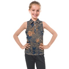 Seamless Pattern Patterns Leaves Vintage Kids  Sleeveless Polo T-shirt