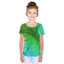 3d Leaves Texture Sheet Blue Green Kids  One Piece T-Shirt View1