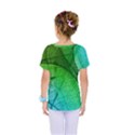 3d Leaves Texture Sheet Blue Green Kids  One Piece T-Shirt View2