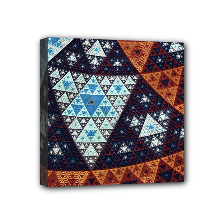 Fractal Triangle Geometric Abstract Pattern Mini Canvas 4  x 4  (Stretched)