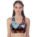 Fractal Triangle Geometric Abstract Pattern Fitness Sports Bra View1