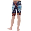 Fractal Triangle Geometric Abstract Pattern Kids  Mid Length Swim Shorts View2