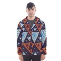 Fractal Triangle Geometric Abstract Pattern Men s Hooded Windbreaker View1