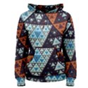 Fractal Triangle Geometric Abstract Pattern Women s Pullover Hoodie View1