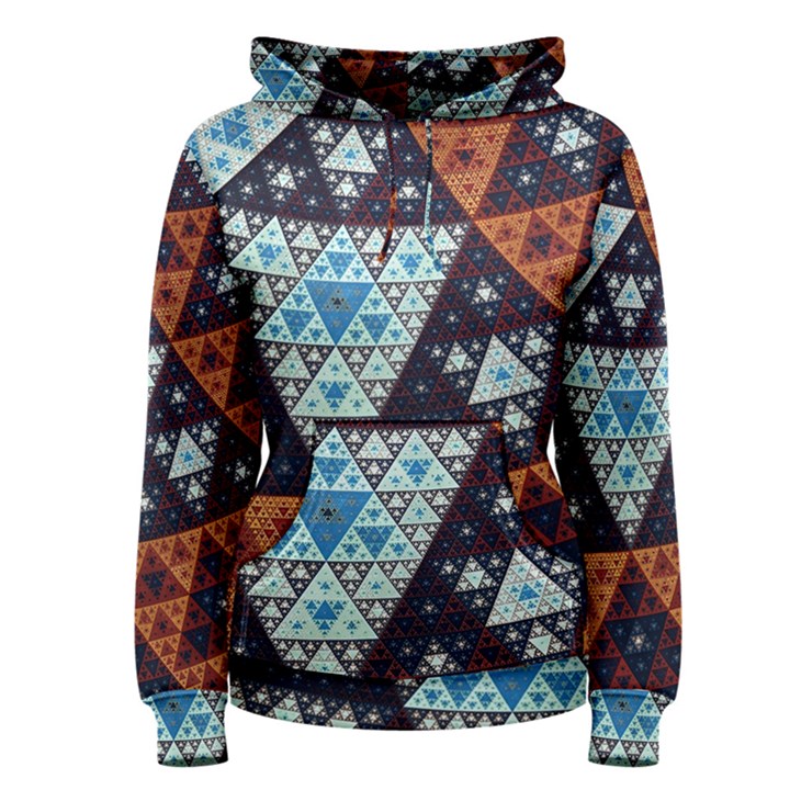 Fractal Triangle Geometric Abstract Pattern Women s Pullover Hoodie