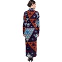 Fractal Triangle Geometric Abstract Pattern Turtleneck Maxi Dress View2