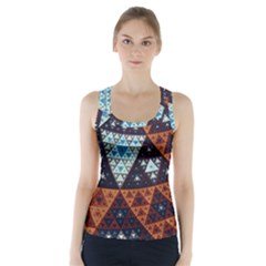 Fractal Triangle Geometric Abstract Pattern Racer Back Sports Top