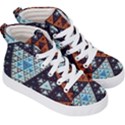 Fractal Triangle Geometric Abstract Pattern Kids  Hi-Top Skate Sneakers View3