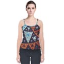 Fractal Triangle Geometric Abstract Pattern Velvet Spaghetti Strap Top View1