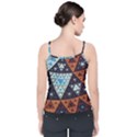 Fractal Triangle Geometric Abstract Pattern Velvet Spaghetti Strap Top View2