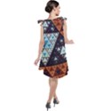 Fractal Triangle Geometric Abstract Pattern Tie Up Tunic Dress View2