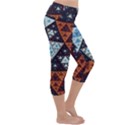 Fractal Triangle Geometric Abstract Pattern Lightweight Velour Capri Yoga Leggings View3