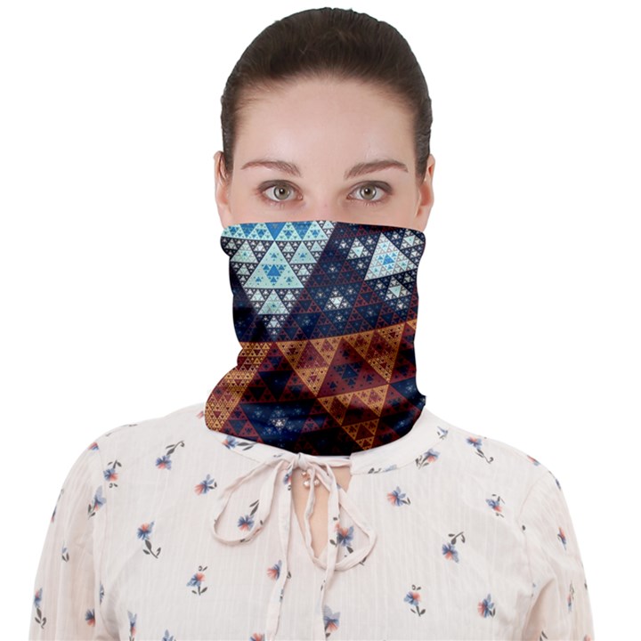 Fractal Triangle Geometric Abstract Pattern Face Covering Bandana (Adult)