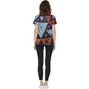 Fractal Triangle Geometric Abstract Pattern Short Sleeve Pocket Shirt View2