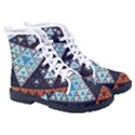 Fractal Triangle Geometric Abstract Pattern Women s High-Top Canvas Sneakers View3